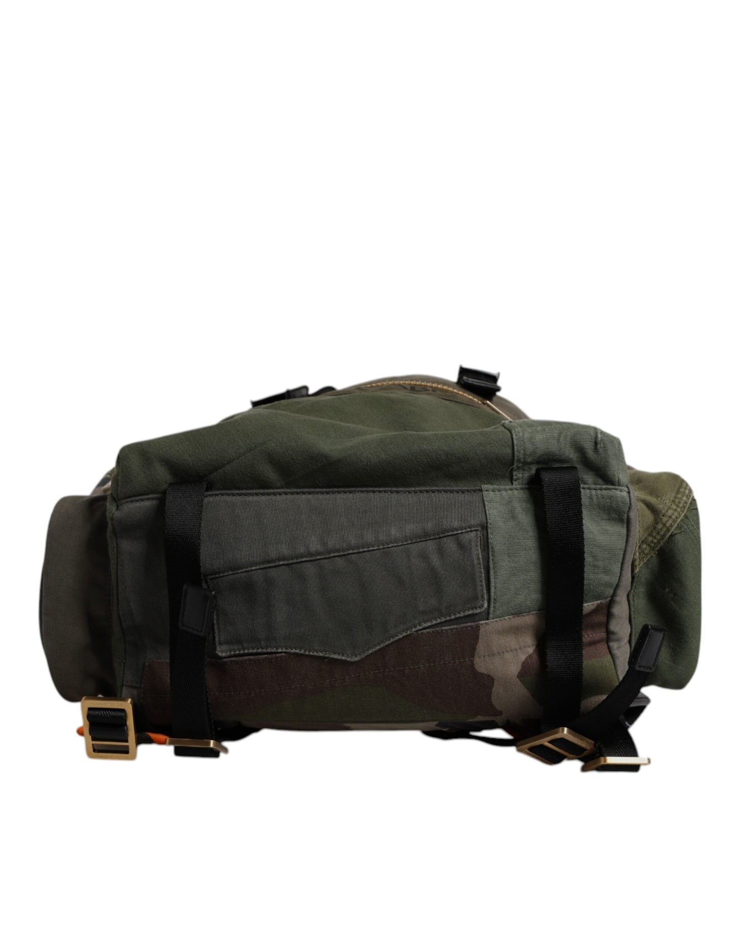 Dolce & Gabbana Military Green Patchwork School Backpack Bag