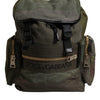 Dolce & Gabbana Military Green Patchwork School Backpack Bag