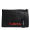 Dolce & Gabbana Black #DGFamily Embellished Leather Clutch Bag