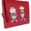 Dolce & Gabbana Red #DGFamily Embellished Leather Clutch Bag