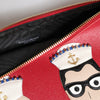 Dolce & Gabbana Red #DGFamily Embellished Leather Clutch Bag