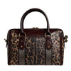 Dolce & Gabbana Brown Leopard Leather Shoulder Strap Duffle Bag