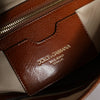 Dolce &amp; Gabbana – Tragetasche aus braunem Leder mit Leopardenmuster und Schulterriemen