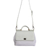 Dolce & Gabbana White Rafia Leather Top Handle Crossbody Bag