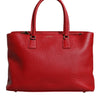 Dolce &amp; Gabbana – Rote Kalbsleder-Grifftasche mit Logo-Plakette