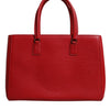 Dolce &amp; Gabbana – Rote Kalbsleder-Grifftasche mit Logo-Plakette