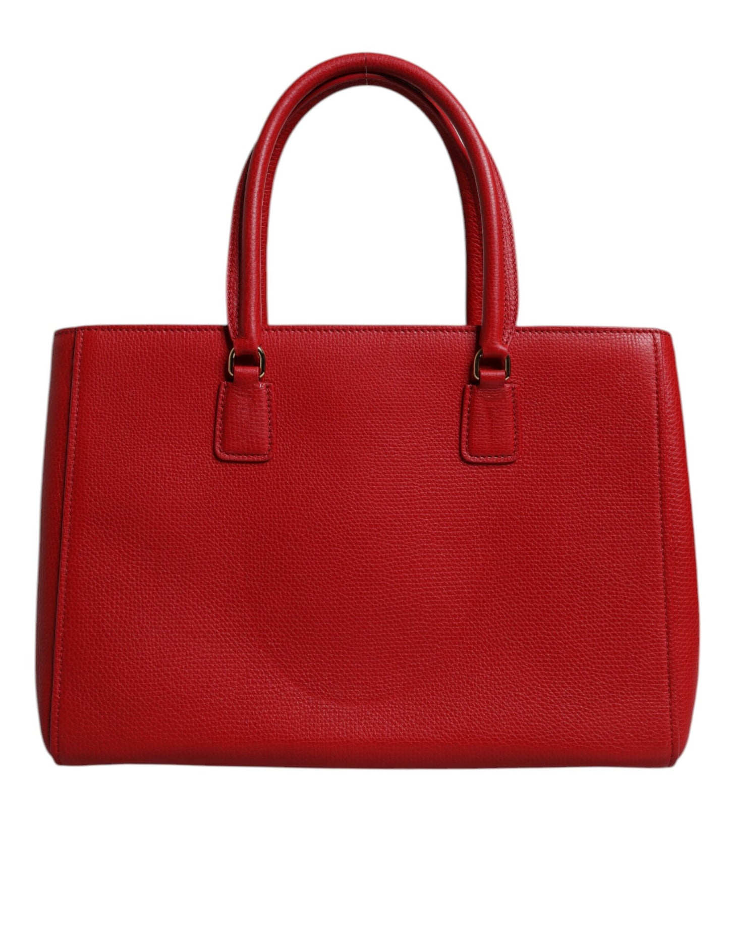 Dolce &amp; Gabbana – Rote Kalbsleder-Grifftasche mit Logo-Plakette