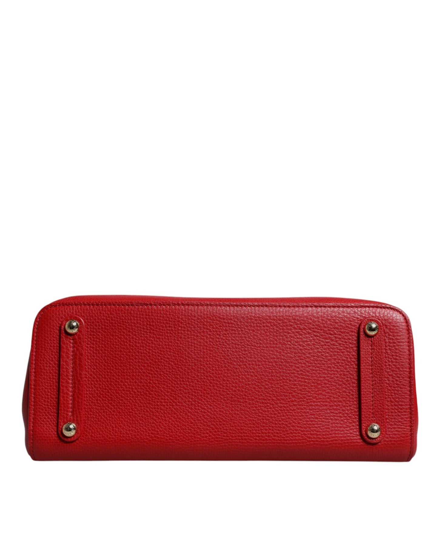 Dolce &amp; Gabbana – Rote Kalbsleder-Grifftasche mit Logo-Plakette