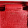 Dolce &amp; Gabbana – Rote Kalbsleder-Grifftasche mit Logo-Plakette