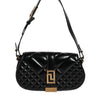 Versace Black Calf Leather Quilted Shoulder Strap Bag