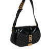 Versace Black Calf Leather Quilted Shoulder Strap Bag