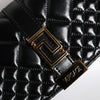 Versace Black Calf Leather Quilted Shoulder Strap Bag