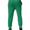 Dsquared² Green Cotton Elastic Waist Men Casual Pants