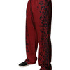 Dolce & Gabbana Red Leopard Print Polyester Men Jogger Pants