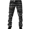 Dolce & Gabbana Black Cotton Logo Print Straight Denim Jeans