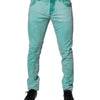 Dolce & Gabbana Green Tie Dye Cotton Skinny Men Denim Jeans