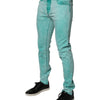 Dolce & Gabbana Green Tie Dye Cotton Skinny Men Denim Jeans