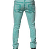 Dolce & Gabbana Green Tie Dye Cotton Skinny Men Denim Jeans