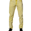 Dolce & Gabbana Yellow Cotton Stretch Skinny Men Denim Jeans