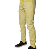 Dolce & Gabbana Yellow Cotton Stretch Skinny Men Denim Jeans