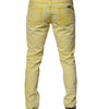 Dolce & Gabbana Yellow Cotton Stretch Skinny Men Denim Jeans