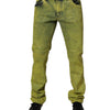 Dolce & Gabbana Yellow Cotton Stretch Skinny Men Denim Jeans