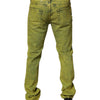 Dolce & Gabbana Yellow Cotton Stretch Skinny Men Denim Jeans