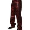 Dolce & Gabbana Red Leopard Cotton Straight Men Denim Jeans