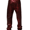 Dolce & Gabbana Red Leopard Cotton Straight Men Denim Jeans