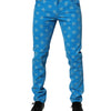 Dolce & Gabbana Blue Logo Monogram Cotton Skinny Denim Jeans