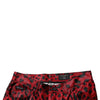 Dolce & Gabbana Red Leopard Cotton Slim Fit Denim Jeans