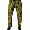 Dolce & Gabbana Black Yellow Tie Dye Tattered Skinny Men Denim Jeans