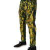 Dolce & Gabbana Black Yellow Tie Dye Tattered Skinny Men Denim Jeans
