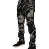 Dolce & Gabbana Black Tie Dye Cotton Skinny Zip Denim Jeans