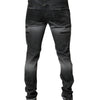 Dolce &amp; Gabbana Dunkelgraue Skinny-Jeans aus zerfetzter Baumwolle