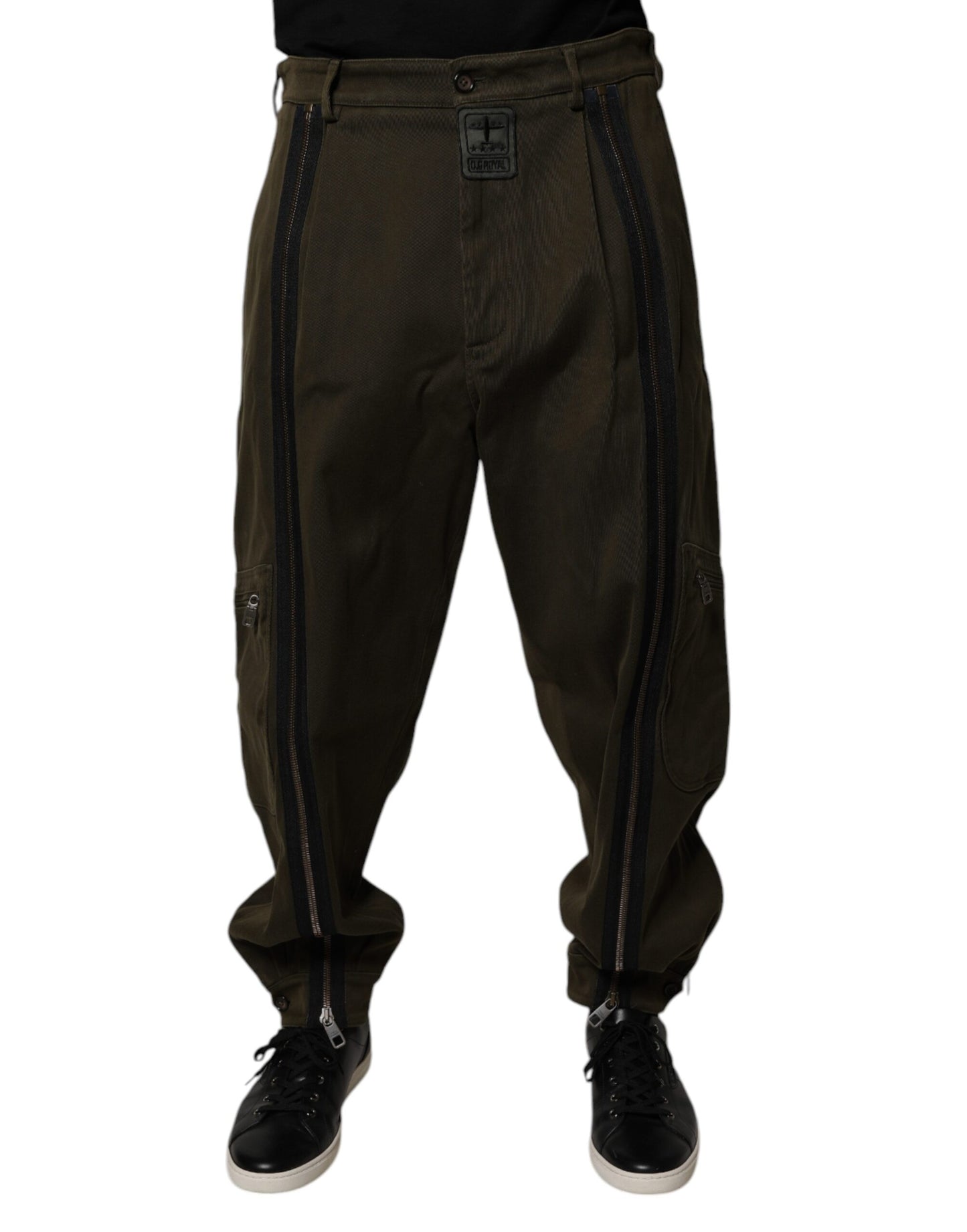 Dolce &amp; Gabbana Dunkelbraune Cargohose aus Baumwolle