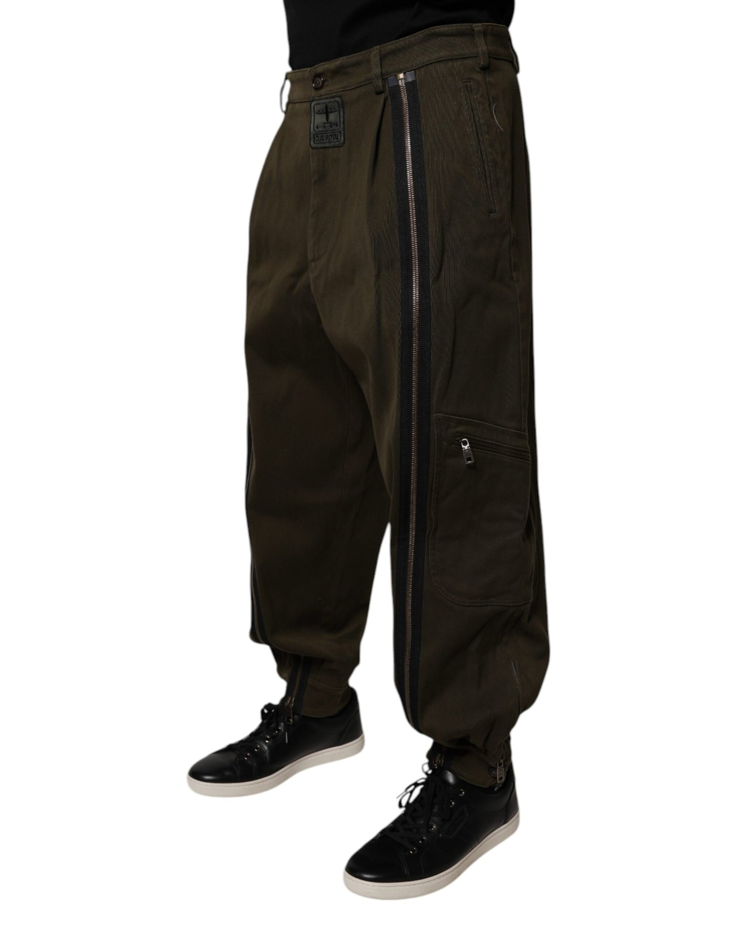 Dolce &amp; Gabbana Dunkelbraune Cargohose aus Baumwolle