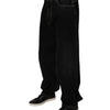 Dolce & Gabbana Black Cotton Mid Waist Wide Leg Denim Jeans