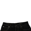 Dolce & Gabbana Black Cotton Mid Waist Wide Leg Denim Jeans