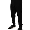 Dolce & Gabbana Black Cotton Mid Waist Jogger Sweatpants Pants