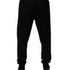 Dolce & Gabbana Black Cotton Mid Waist Jogger Sweatpants Pants