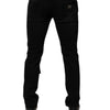 Dolce & Gabbana Black Ripped Cotton Skinny Men Denim Jeans