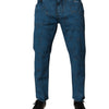 Dolce & Gabbana Blue Tie Dye Cotton Skinny Men Denim Jeans