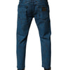 Dolce & Gabbana Blue Tie Dye Cotton Skinny Men Denim Jeans