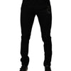 Dolce &amp; Gabbana – Schwarze Skinny-Jeans aus Baumwolle mit heiligem Herzen