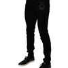 Dolce &amp; Gabbana – Schwarze Skinny-Jeans aus Baumwolle mit heiligem Herzen