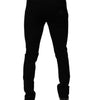 Dolce &amp; Gabbana – Schwarze Skinny-Jeans aus Baumwolle mit heiligem Herzen