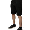 Dolce & Gabbana Black Cotton Sweatshorts Men Bermuda Shorts