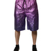 Dolce & Gabbana Metallic Pink Purple Two Tone Bermuda Shorts