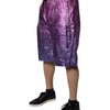 Dolce & Gabbana Metallic Pink Purple Two Tone Bermuda Shorts